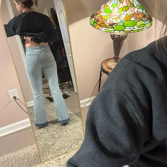 Celebrity Pink Light Blue Flared Women Jeans - Picture 4 of 8